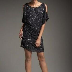 Beaded cold shoulder dress